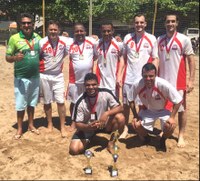 Time da Câmara é campeão invicto do Campeonato de Futebol de Areia dos servidores municipais